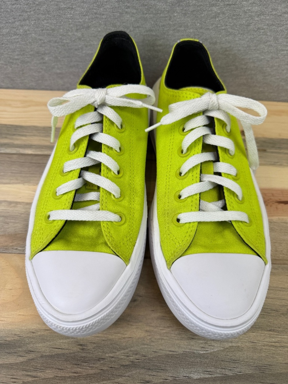 Converse All Star Lime Green Stacked Platform Rubber Sole Size 10 Women Chuck T